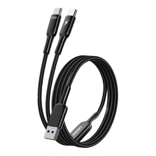 品胜Carplay数据线2个typec接口车载USB一拖二充电线100W快充适用苹果16手机15华为百度carlife二合一c to 2c