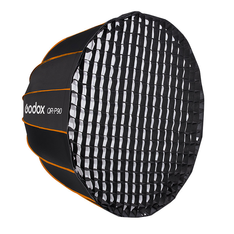 Godox神牛深口抛物线柔光箱QRP90cm 120CM闪光灯便携快装柔光罩保荣卡口直播补光灯柔光箱影棚摄影灯罩