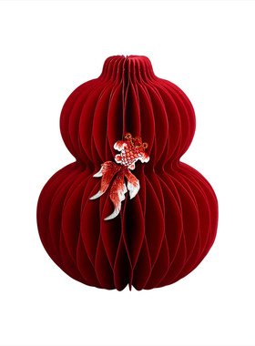 新年装饰摆件折纸葫芦蜂窝灯笼