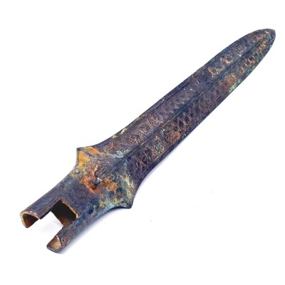 湖北仿古青铜器春秋时期兵器楚国吴王夫差矛兵器博物馆收藏展览品