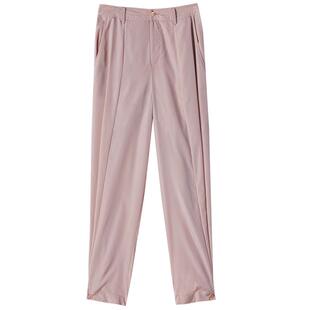 EXCEPTION例外女装春秋桑蚕丝休闲收脚长裤宽松垂感百搭收脚裤