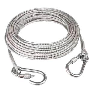 户外加粗不锈钢晾衣绳阳台钢丝绳晒被子室包塑挂钩遛狗链经久耐用