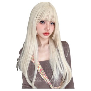 AG假发女长发日常网红可爱jk原宿软妹lolita日系金色姬发式长直发