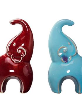 钧宜堂钧瓷大象摆件玄关招财纳福