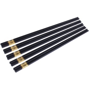 双枪合金筷子抗菌防霉防滑家庭家用酒店筷可高温消毒筷加长