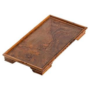 蕴华堂 仿大漆石纹干泡盘竹制茶盘小型家用办公泡茶台功夫茶托盘