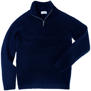 半高领厚毛衣男粗针织羊毛衫秋冬美式休闲修身半开拉链插肩袖线衫