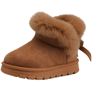 迷你巴拉冬季加绒保暖新款女童雪地靴学生靴子小童棉鞋宝宝学步鞋