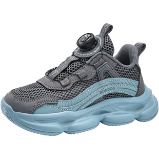 巴布豆男童运动鞋跑步减震轻便软底超轻儿童鞋子春秋款透气单网鞋