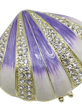 珐琅彩珍珠贝壳首饰盒手工镶嵌装饰摆件婚庆礼品珠宝盒创意工艺品