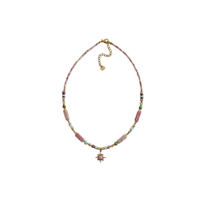 太阳吊坠天然石串珠项链女2026新款高级感轻奢小众锁骨链颈链配饰