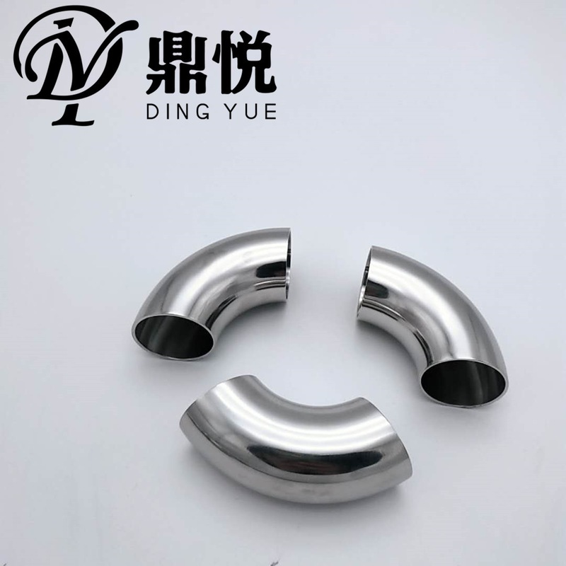 304不锈钢卫生级焊接弯头 90度内外镜面抛光管件 快装弯管加工