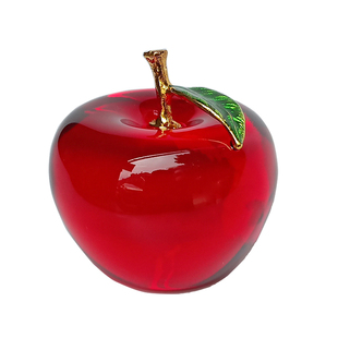 定制礼品玻璃水晶苹果生日婚庆送朋友客户室内装饰小摆件镀金爱心