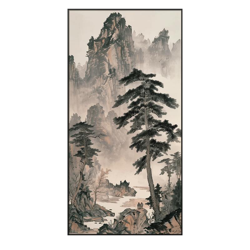 玄关装饰画国风山水画