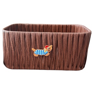 仿藤编超好收纳ins质感复古桌面收纳盒家用宿舍化妆品杂物收纳筐