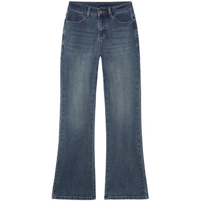 热风2025年女士基础喇叭牛仔裤