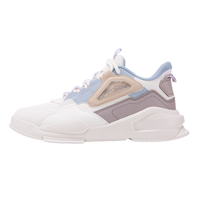 女鞋特步板鞋休闲皮面运动鞋子女