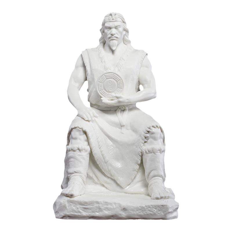 戴玉堂陶瓷摆件《伏羲大帝白瓷》八卦祖师人王供奉佛像人文始祖
