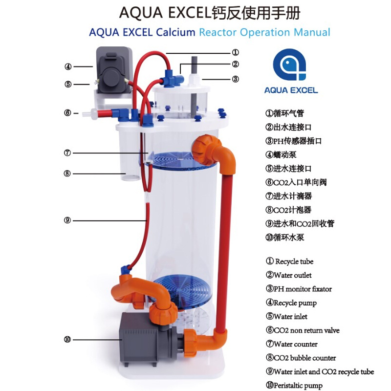 钙反CR50S送新款蠕动泵和全能钙石海水鱼缸SPS硬骨钙反应器