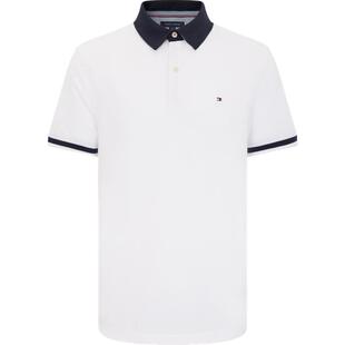 Tommy26春夏新款男装珠地棉撞色领口短袖T恤/镶边袖口修身POLO衫