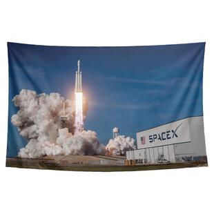 SpaceX太空探索龙飞船猎鹰9号火箭周边墙布装饰背景布海报挂布毯