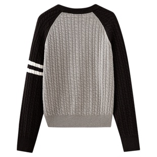 水云间咖色粗麻花羊毛针织衫女学院风长袖套头毛衣叠穿上衣2025冬