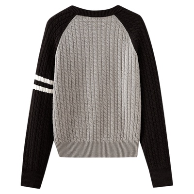 水云间咖色粗麻花羊毛针织衫女学院风长袖套头毛衣叠穿上衣2025冬