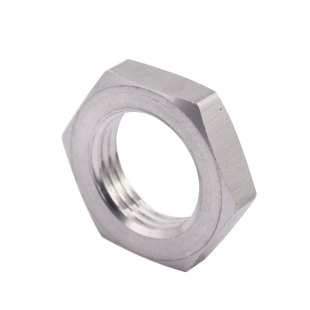 304不锈钢外六角薄螺母加宽细丝螺母4分6分螺帽锁紧并帽公英制M20