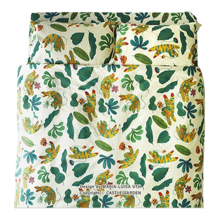 CASTLE GARDEN推荐设计师原创竹节棉全棉床上用品四件套 丛林小虎