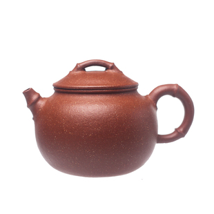 预售紫砂壶纯手工红降坡泥小茶壶紫砂茶具 竹趣150cc泡茶套装单壶