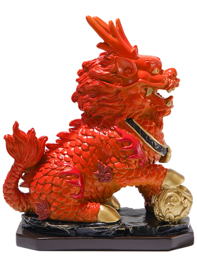 铜摆件《火麒麟》工艺品开业招财