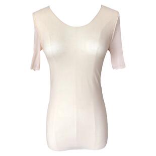 舞蹈打底衫透视圆领T恤网纱肤色紧身演出服长袖短袖广场舞内搭女