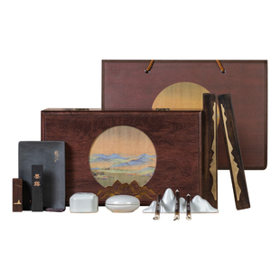 张小凤千秋河岳文房四宝套装礼盒笔墨纸砚工具书法文创礼盒全套砚台小学生专用礼物初学者毛笔女生专业摆件