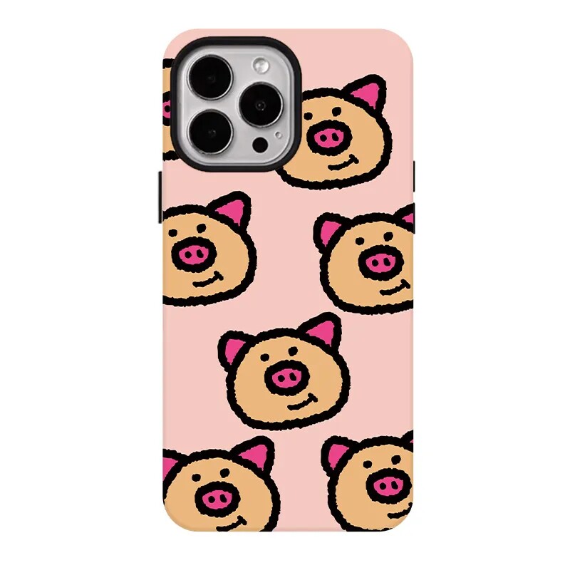 新款猪猪头像磁吸磨砂适用iPhone17ProMax手机壳16苹果air华为mate70pura80+保护套15支架op