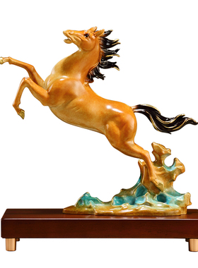 马到成功黄铜马摆件领导高档办公室装饰老板办公桌工艺品开业礼物