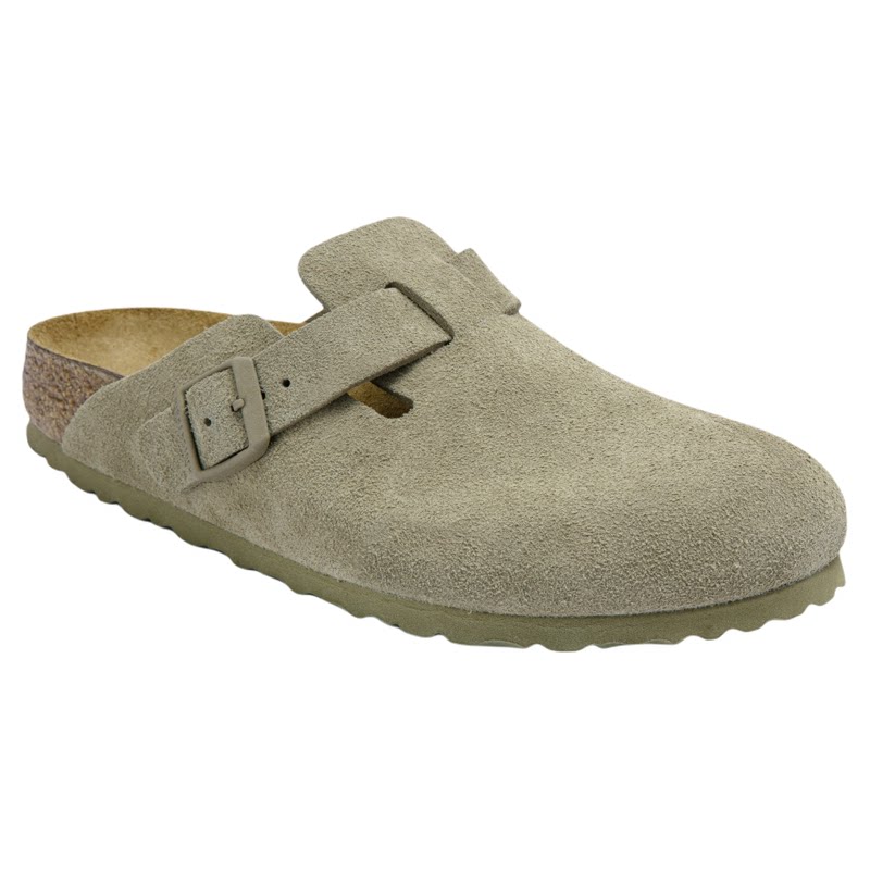 BIRKENSTOCK勃肯德国进口男女款牛皮绒面革软木Boston包头拖鞋
