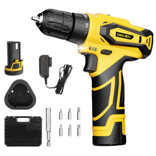 得力DL6261电动螺丝刀充电式家用手电钻电钻工具手枪钻冲击钻锂电