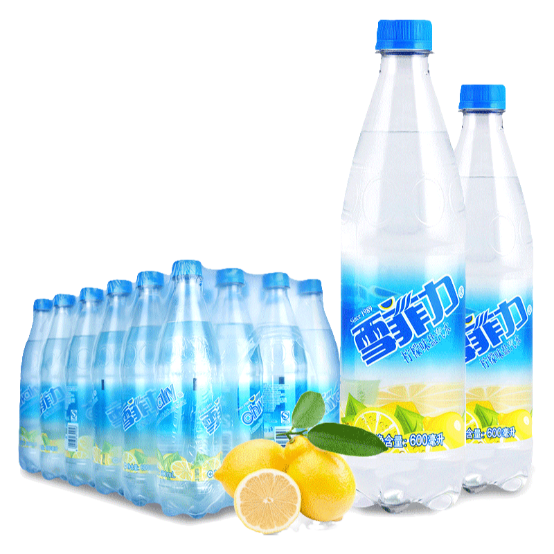 上海雪菲力鹽汽水600ml*24瓶整箱批特價(jià)檸檬味網(wǎng)紅汽水碳酸飲料品