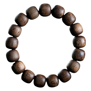 满油富森红土沉香老型桶珠手串