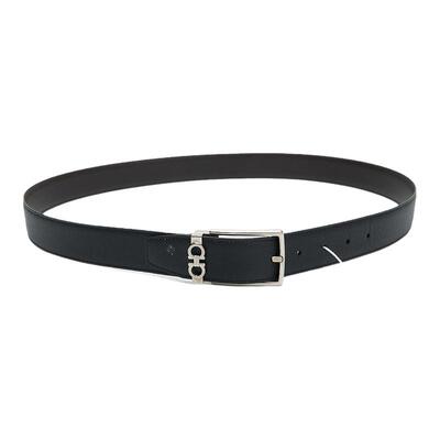 FERRAGAMO/菲拉格慕 男士牛皮革马蹄方扣腰带银泰百货 301596