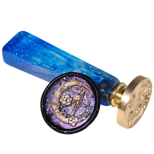 墨下【星月玫瑰】月亮分层火漆印章 蜡粒手柄套装礼盒信封封口