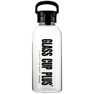 超大玻璃水杯大容量2000ml运动透明个性潮流茶杯男士高档创意杯子