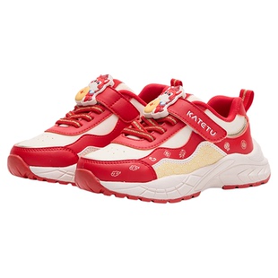 卡特兔新年红童鞋女童运动鞋2025冬季新品鞋子老爹鞋男童儿童棉鞋