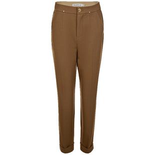 名师路黑色裤子女秋款新款休闲长裤翻折边小脚裤中腰简约偏厚