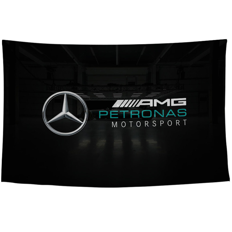 Mercedes AMG梅赛德斯奔驰F1车队周边定制装饰海报背景布挂布墙布