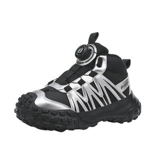 HANGTEN欢腾儿童运动鞋男童女童冬季加绒二棉防滑男孩高帮跑步鞋