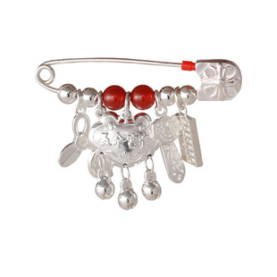 【杭州灵隐正品】纯银孕妇别针宝宝外出婴儿压惊护身符防惊吓挂件