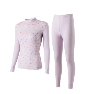 顶瓜瓜女士秋冬纯棉秋衣秋裤顶呱呱半高领印花中老年保暖内衣套装