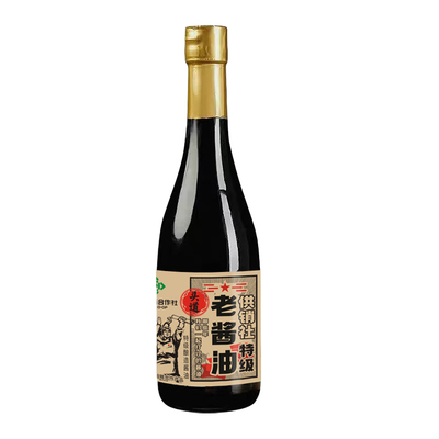 龙头山老酱油中国供销社特级手工酿造生抽初榨黄豆酱油头道减盐