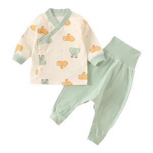 婴儿暖绒套装春秋护肚内衣高腰按扣裆秋衣秋裤宝宝打底衣服冬卡通